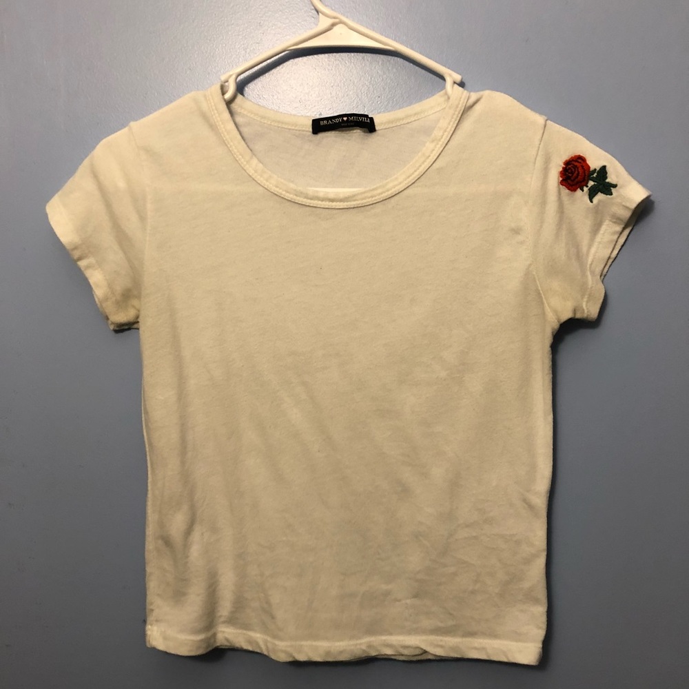 White Rose patched Crop Top